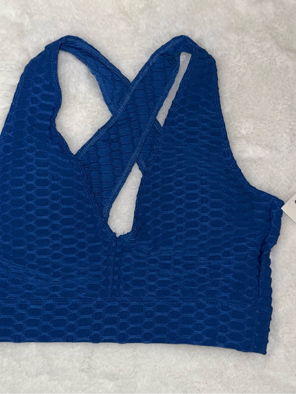 NWT fashion nova  Cross-Back Sports Bra - Royal Blue